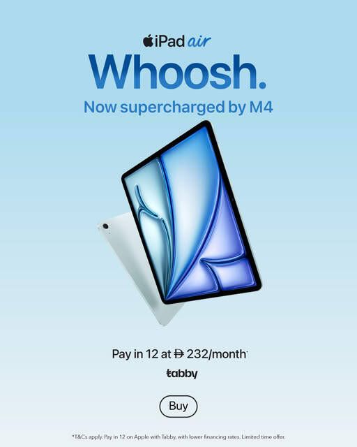 iPad Air Sale from Sharaf DG until 30th April