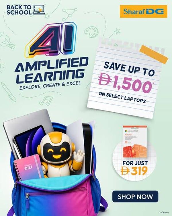 save Up To AED 1,500 from Sharaf DG until 31st July