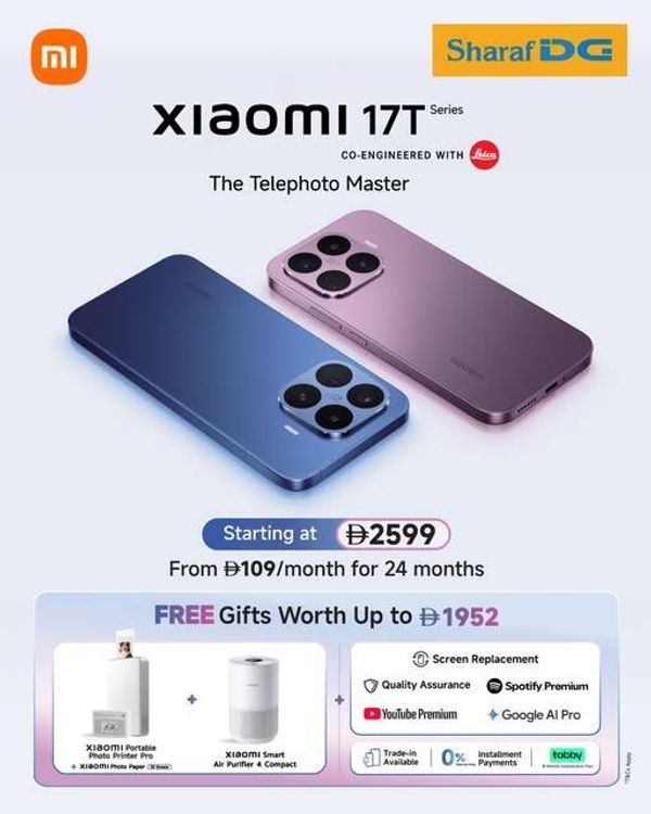 Sale On Xiaomi 17T Series from Sharaf DG until 4th June