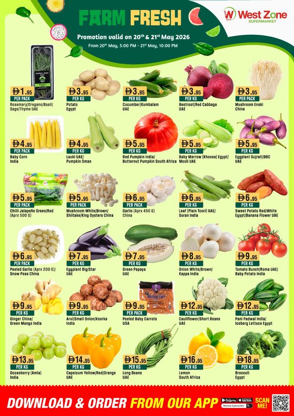Farm Fresh Deals from West Zone until 21st May