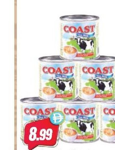 Coast Milk Evaporated 6x169gm