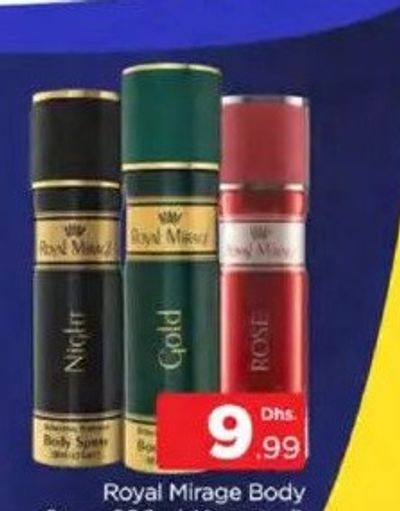 Royal Mirage Body Spray 200ml (Assorted)