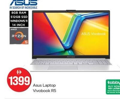 Asus Laptop Vivobook R5 8GB RAM 512GB SSD Windows 11 14 Inch