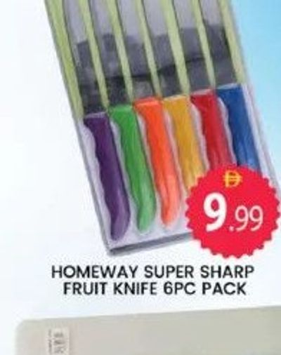 Homeway Super Sharp Fruit Knife 6pc Pack