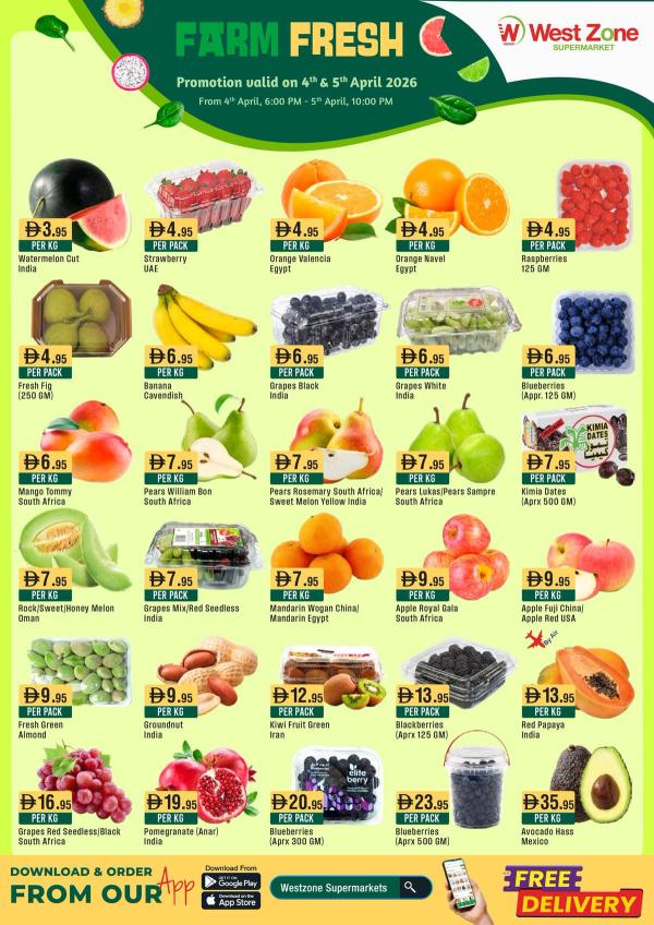 Farm Fresh Deals from West Zone until 5th April