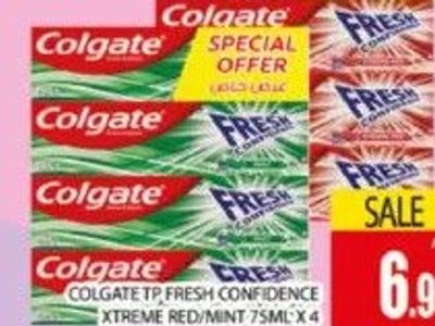 Colgate TP Fresh Confidence Xtreme Red/Mint 75ML X 4