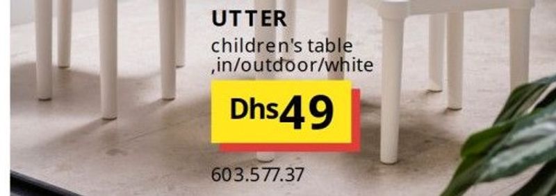 UTTER children's table, in/outdoor, white