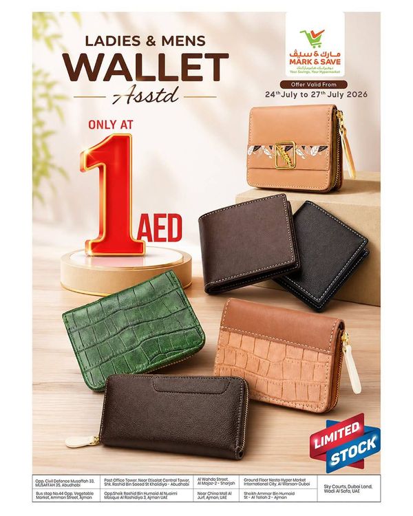 Ladies & Mens Wallets from Mark & Save until 27th July