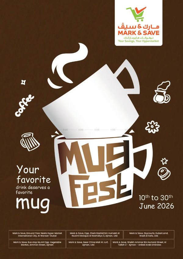 Mug Fest from Mark & Save until 30th June
