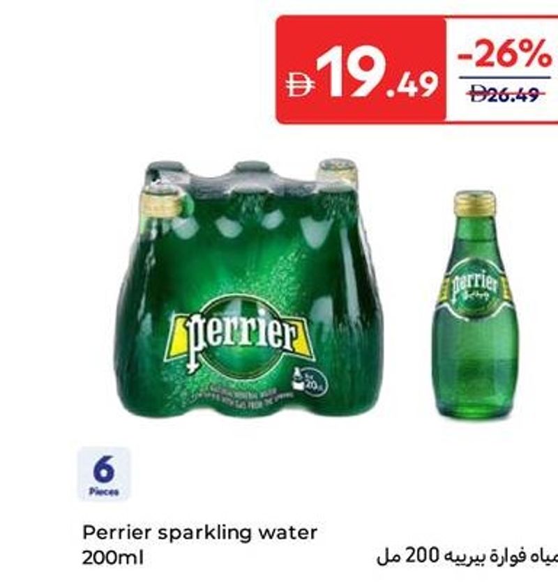 Perrier sparkling water 6x200ml