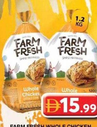 FARM FRESH WHOLE CHICKEN 1200GM/PC
