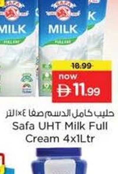 Safa UHT Milk Full Cream 4x1Ltr