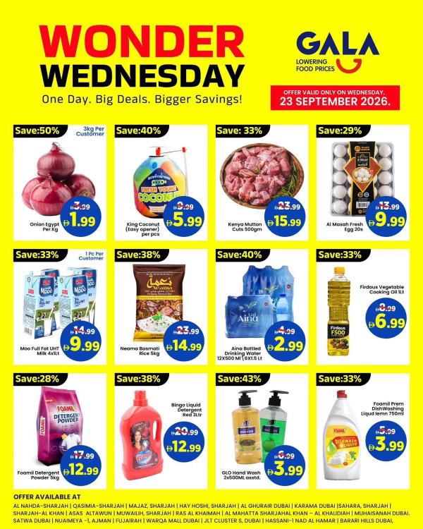 Wonder Wednesday from Gala Supermarket until 23rd September