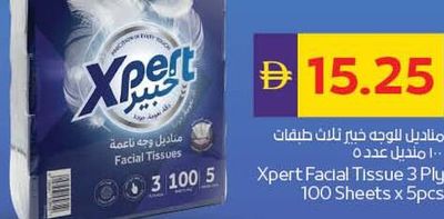 Xpert Facial Tissue 3 Ply 100 Sheets x 5pcs