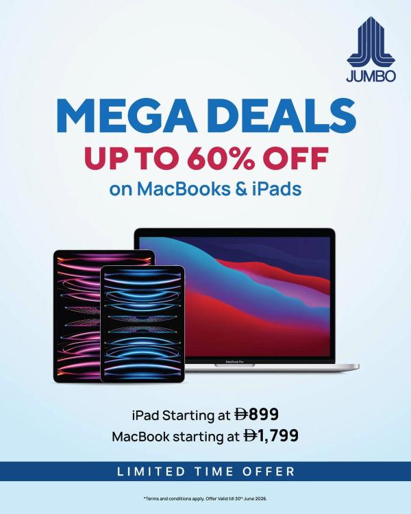 Mega Deals Up To 60% OFF from Jumbo until 30th June