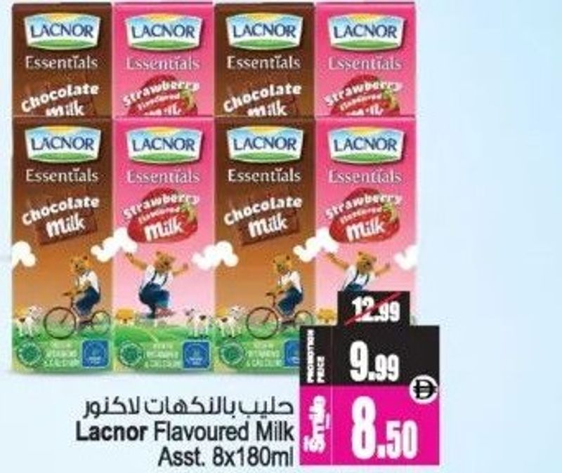 Lacnor Flavoured Milk Asst. 8x180ml