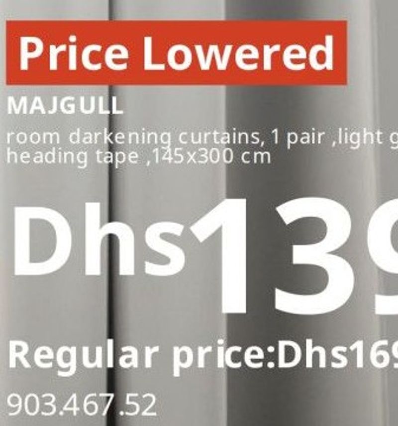 MAJGULL Room Darkening Curtains, 1 pair, Light Grey, 145x300 cm