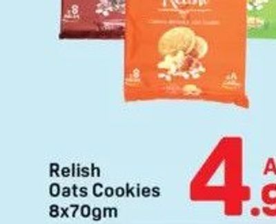 Relish Oats Cookies 8x70gm
