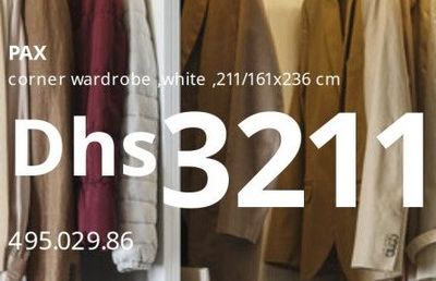 PAX corner wardrobe white, 211/161x236 cm