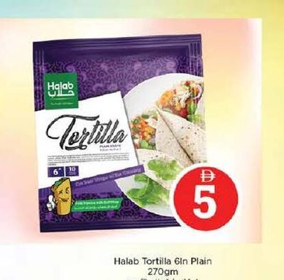 Halab Tortilla 6in Plain 270gm