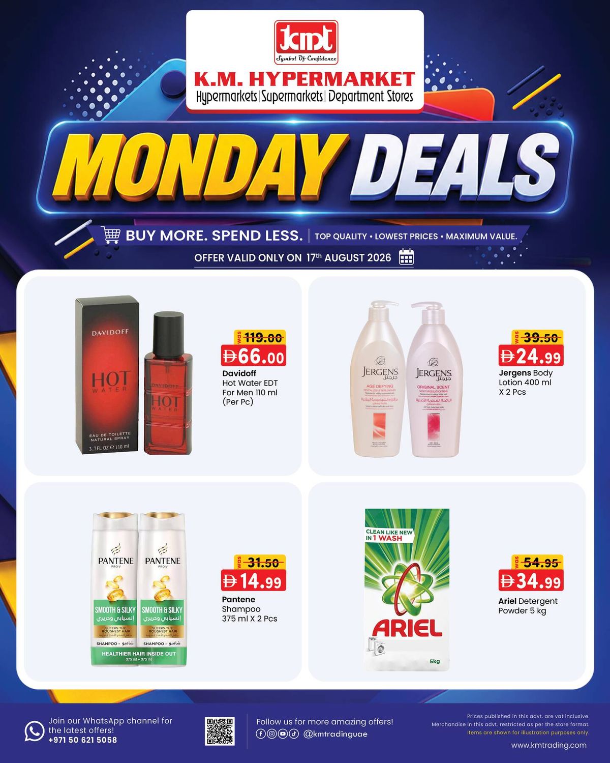 Monday Deals from K.M. TRADING until 17th August