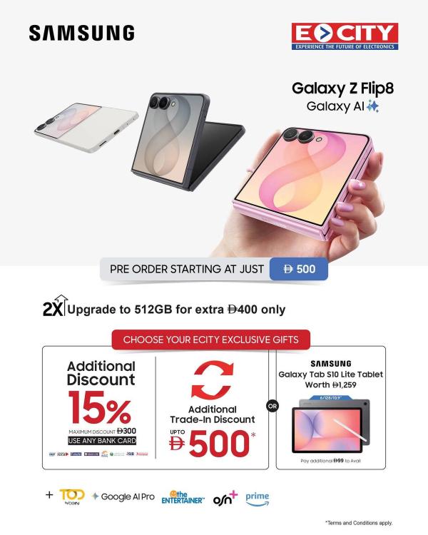 Sale On Samsung Galaxy Z Flip8 from ECity until 29th July
