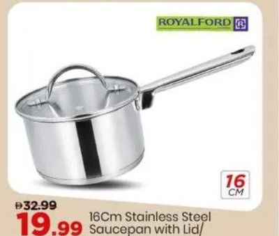 Royalford 16Cm Stainless Steel Saucepan with Lid/ Induction