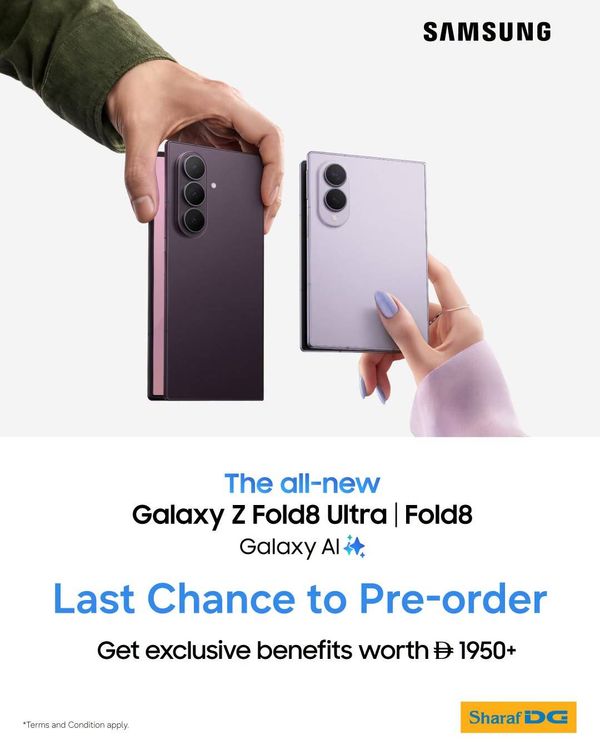 Sale On Galaxy Z Fold8 Ultra from Sharaf DG until 12th August