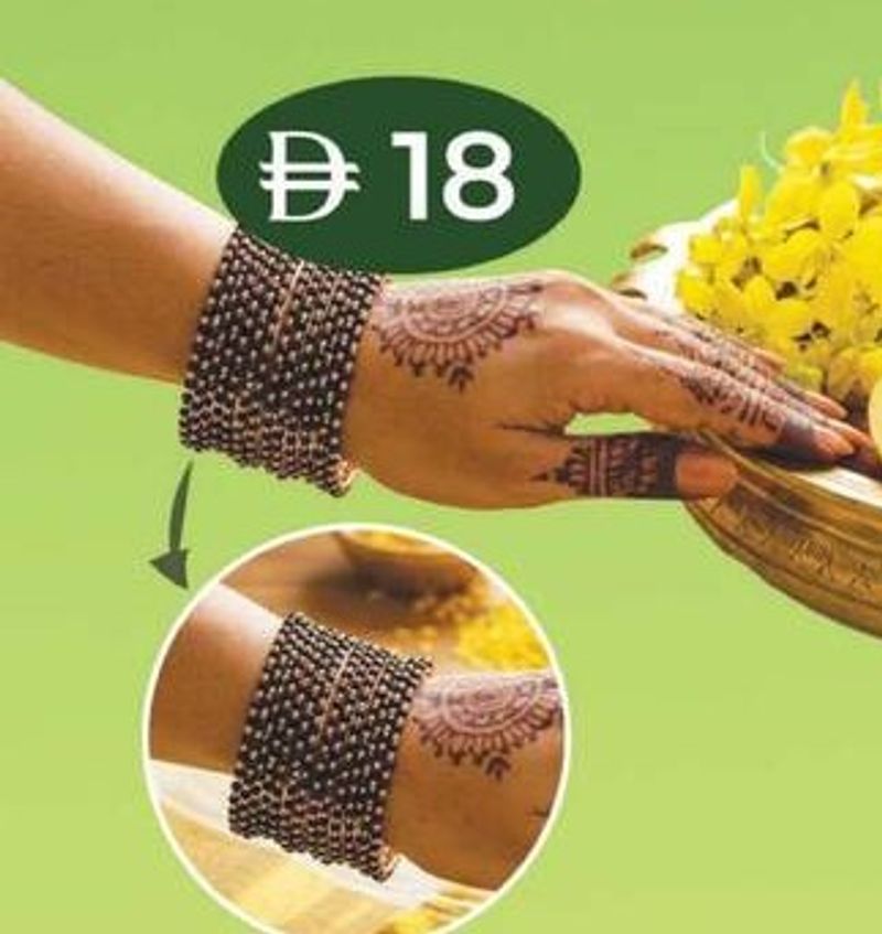 Ladies Black Beaded Bangles Set