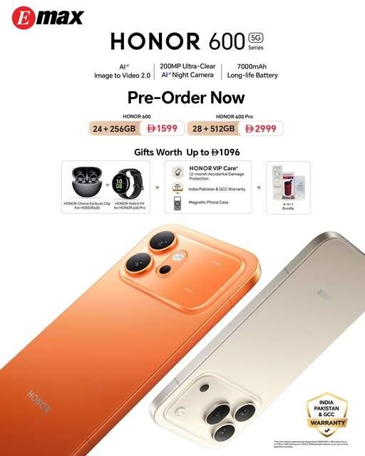 Sale On HONOR 600 Series from Emax until 30th April