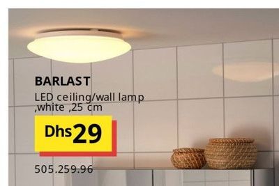 BARLAST LED ceiling/wall lamp, white, 25 cm