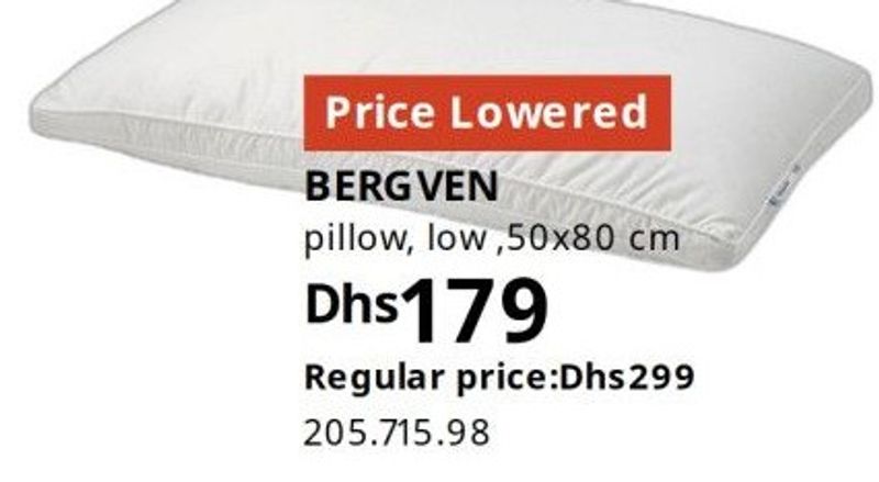 BERGVEN pillow, low, 50x80 cm