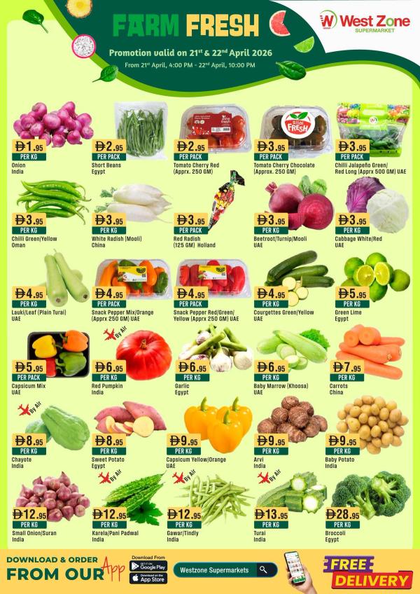 Farm Fresh Deals from West Zone until 22nd April