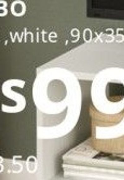 BAGGEBO TV bench, white, 90x35x40 cm