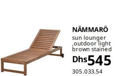 NÄMMARÖ sun lounger, outdoor, light brown stained