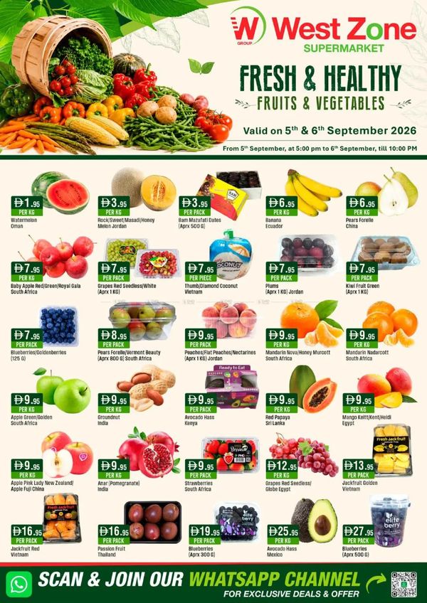 Fresh & Healthy from West Zone until 6th September