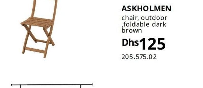 ASKHOLMEN chair, outdoor, foldable, dark brown