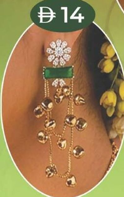 Ladies Earring (Green Stone Dangler)