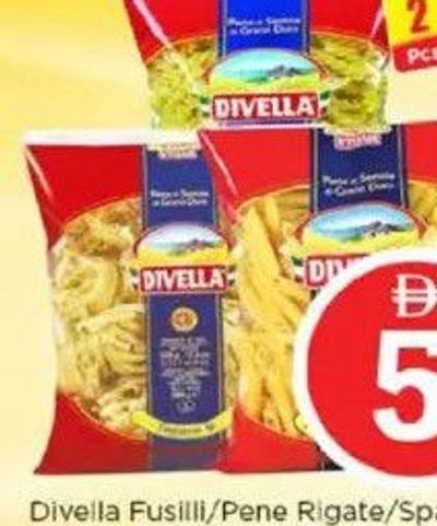 Divella Fusilli/Penne Rigate/Spaghetti Asstd 2x500gm