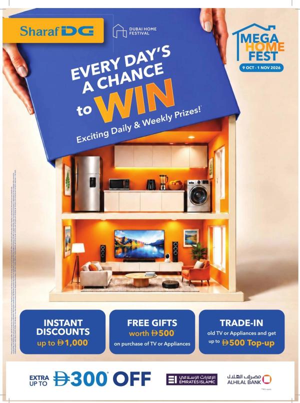 Mega Home Fest from Sharaf DG until 1st November