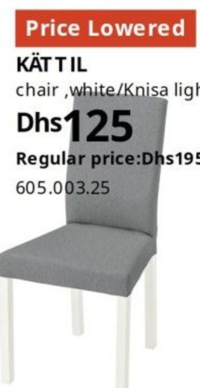 KÄTTIL chair, white/Knisa light grey