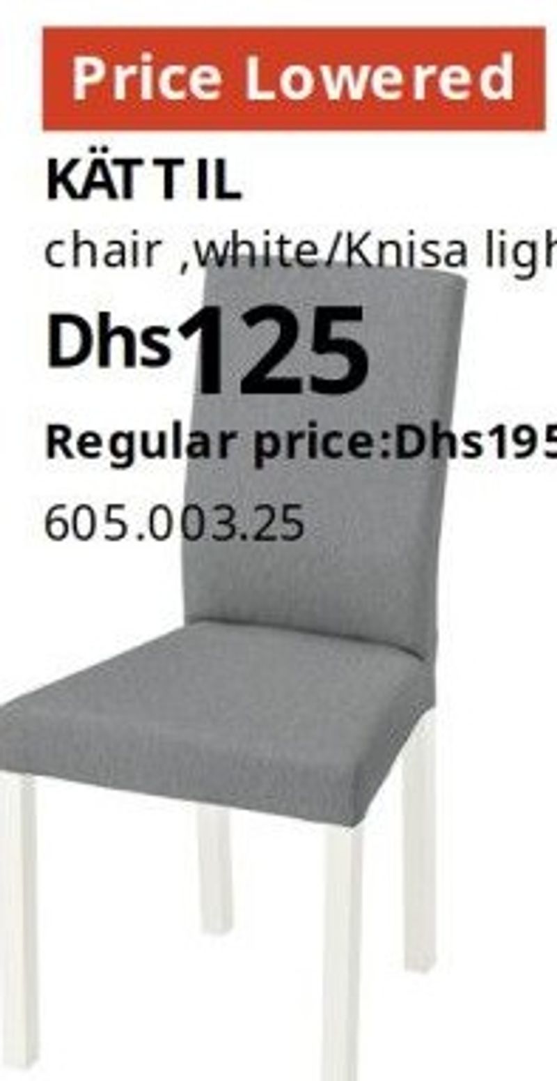 KÄTTIL chair, white/Knisa light grey