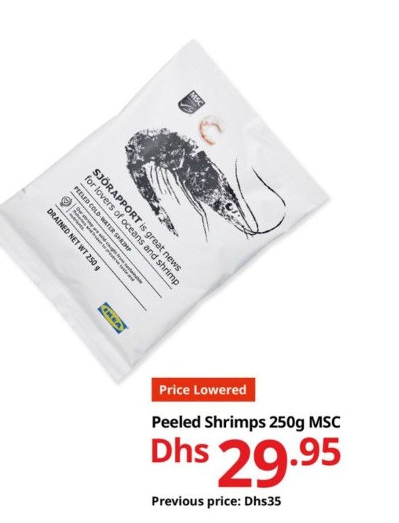 IKEA SJÖRAPPPORT Peeled Shrimps 250g MSC