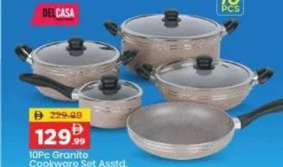 De Casa 10Pc Granite Cookware Set Asstd.