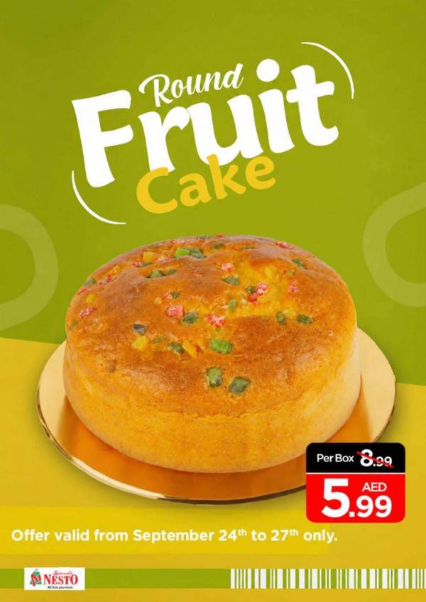 Round Fruit Cake from Nesto until 27th September