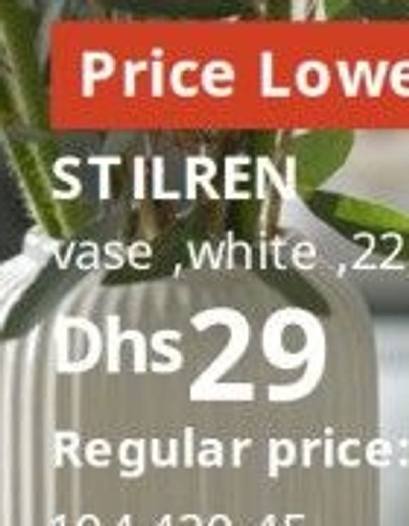 STILREN vase, white, 22 cm