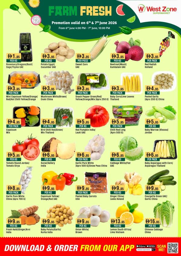 Farm Fresh Deals from West Zone until 7th June
