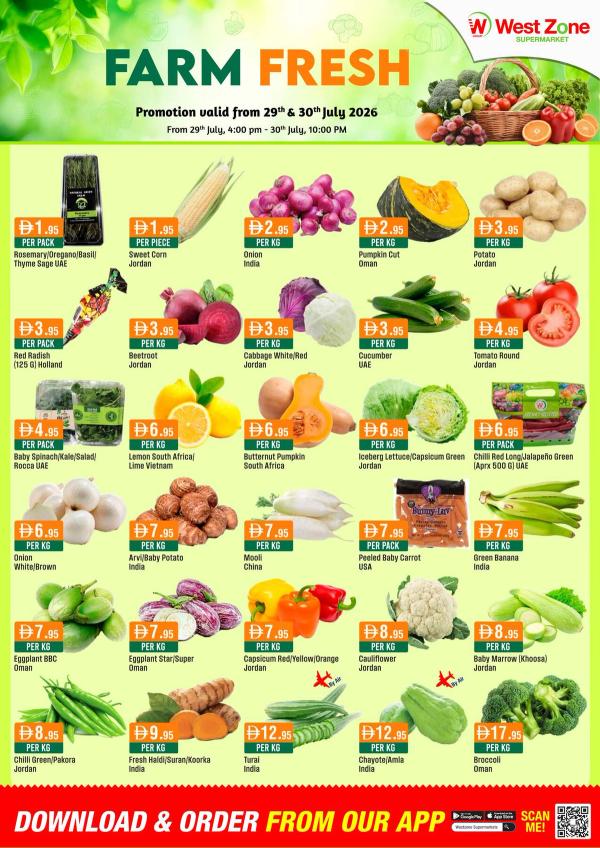 Farm Fresh from West Zone until 30th July