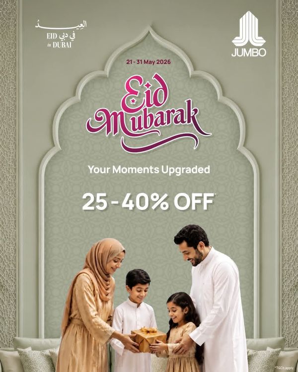 Eid Mubarak Sale from Jumbo until 31st May