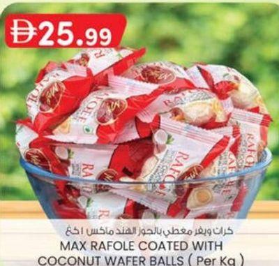 MAX RAFFOLE COATED WITH COCONUT WAFER BALLS (Per Kg)